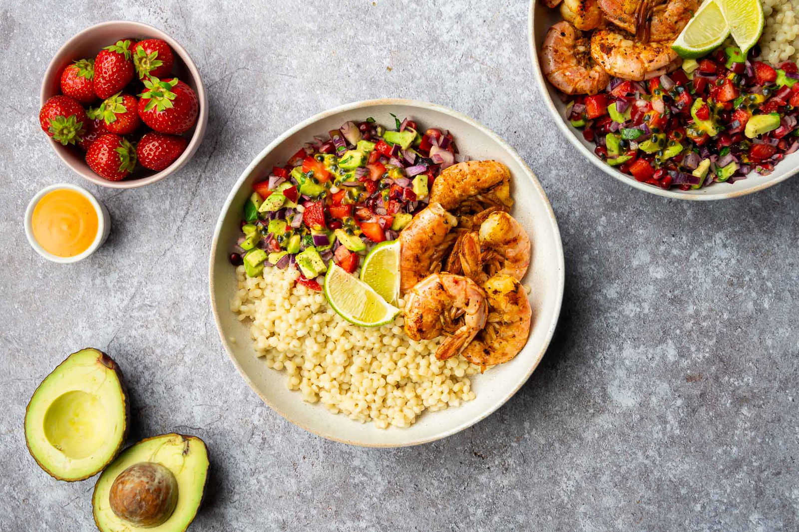 passievrucht aardbei gamba bowl