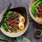Geflambeerde tonijn met ramen