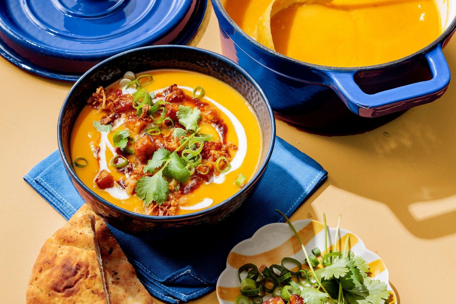 Pompoensoep Met Zoet Pittige Tempeh