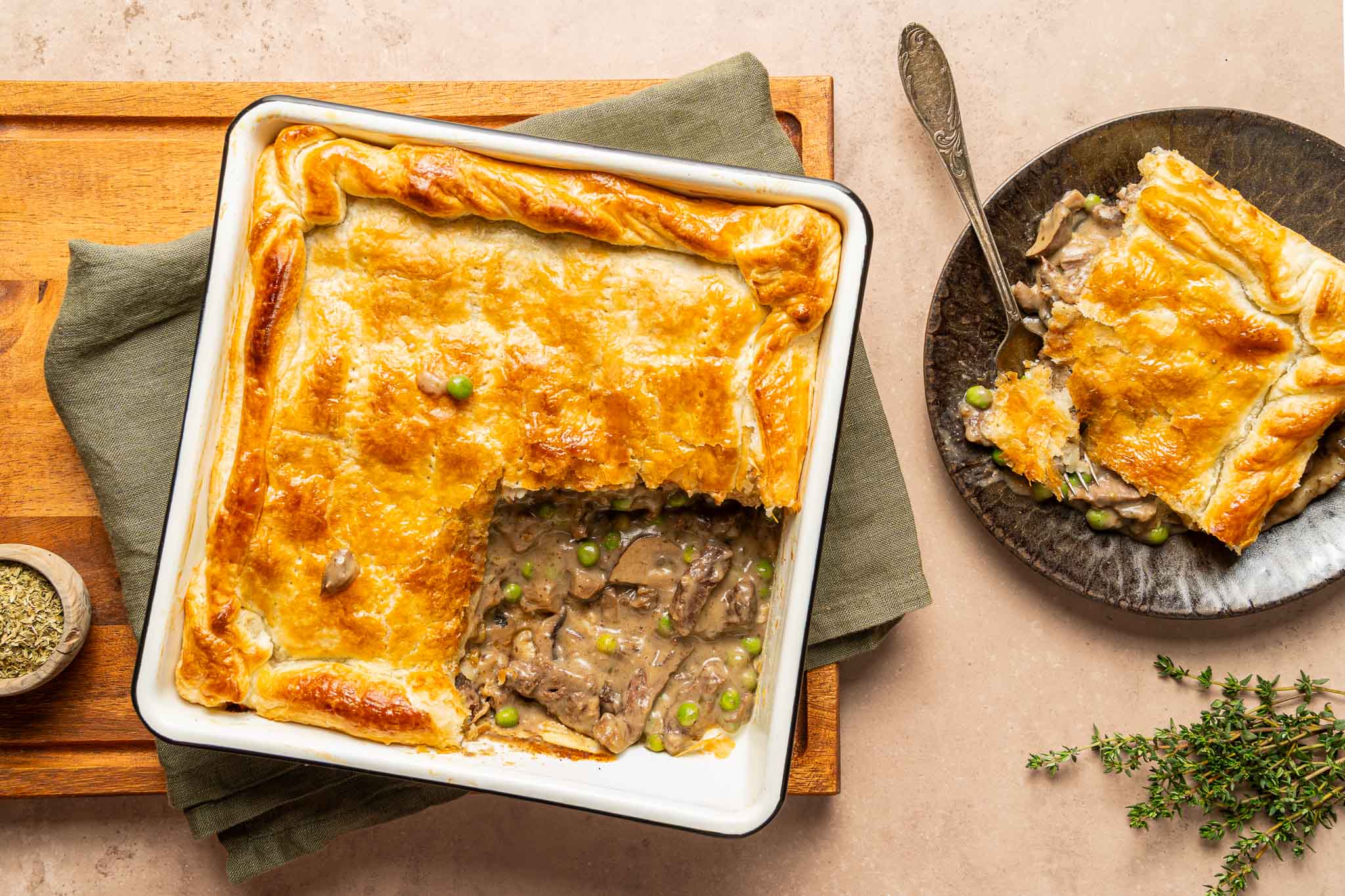 pot pie met stoofvlees