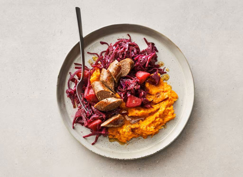 Rode Kool Met Pompoenpuree En Worst