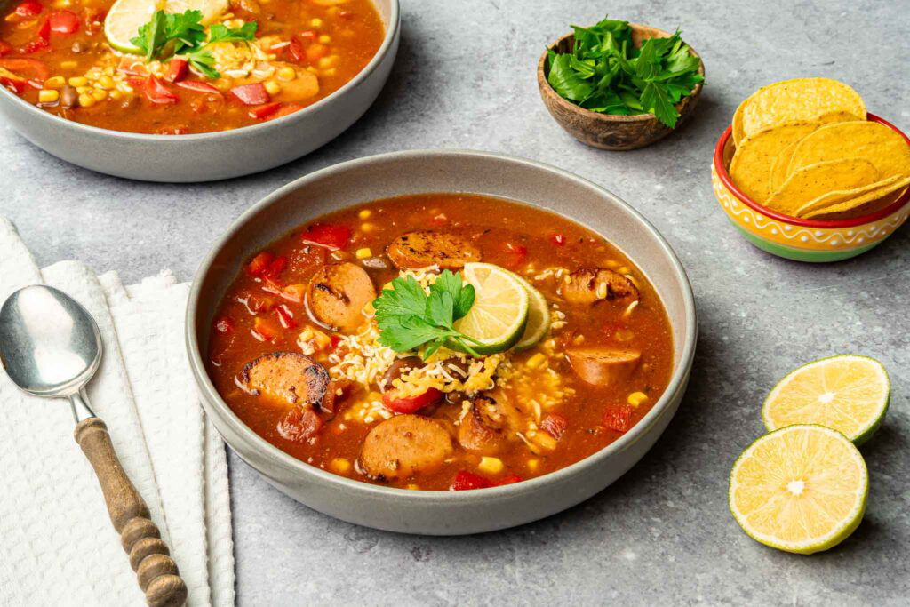 Taco Soep Met Vegetarische Rookworst1