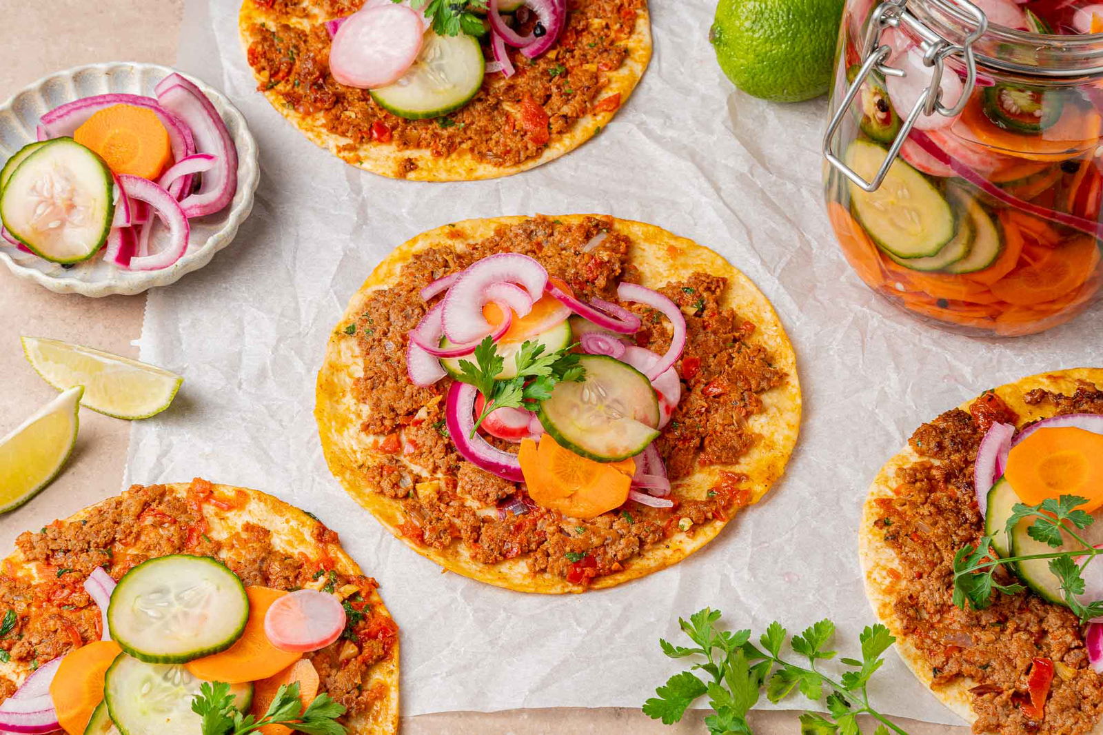 Mini Turkse Pizza's Met Ingelegde Groenten2