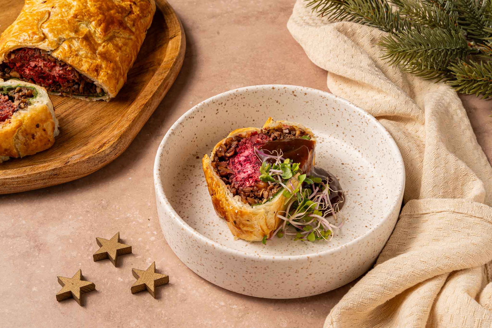 biet wellington met rode wijn saus