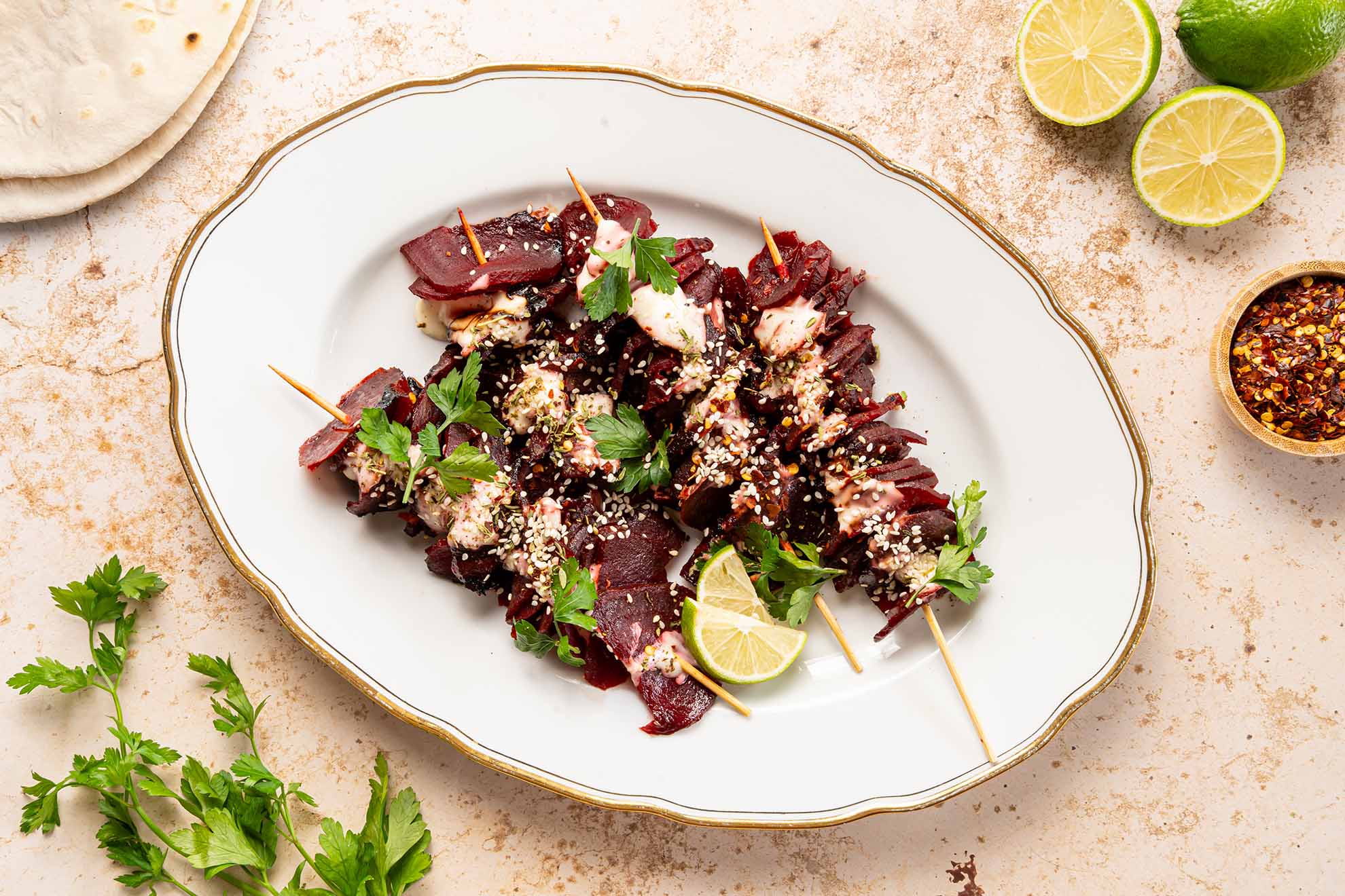 Bieten Spiesjes Met Limoen Mayonaise2