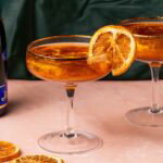 Golden champagne cocktail