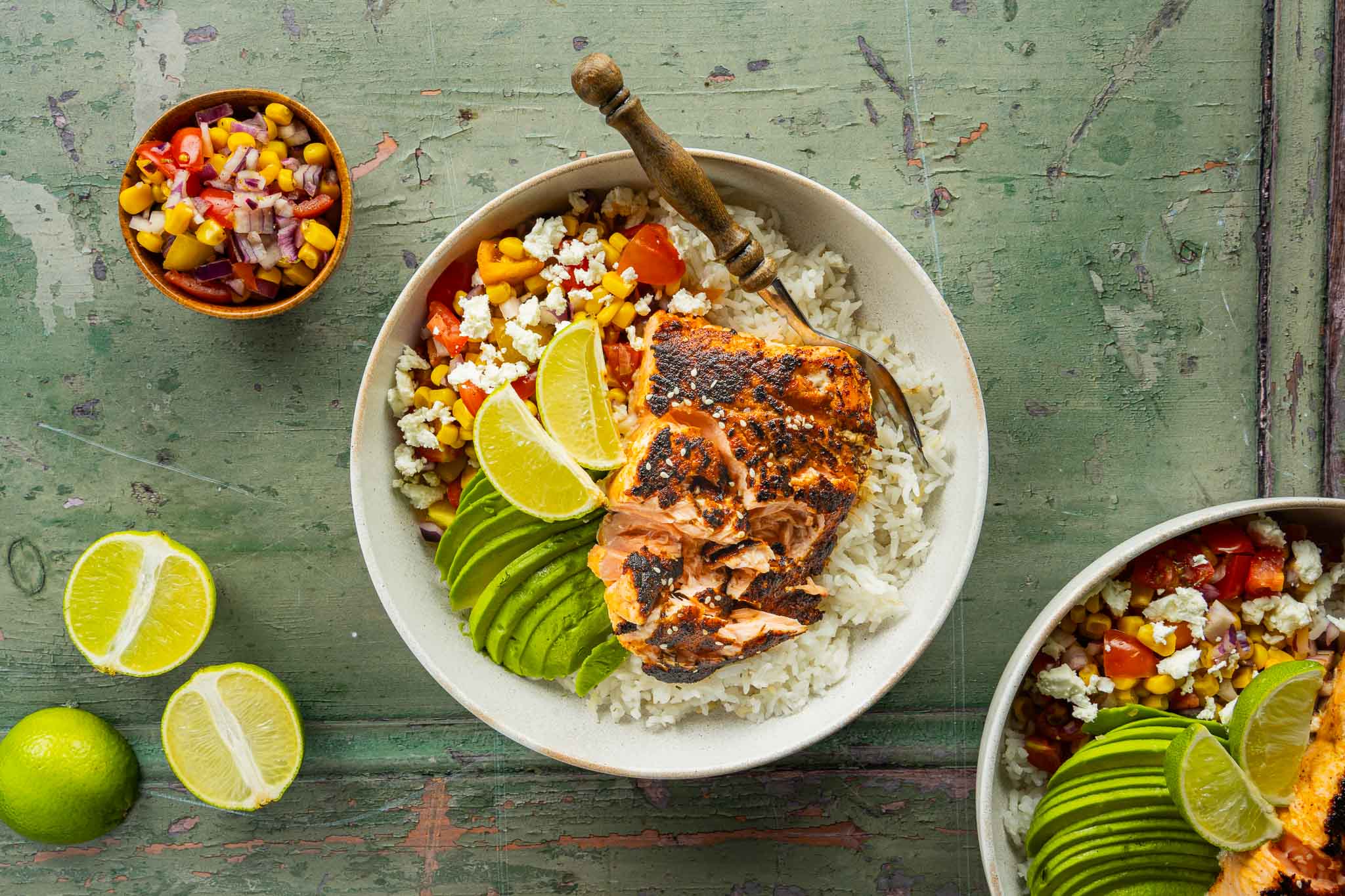 Zalm taco bowl