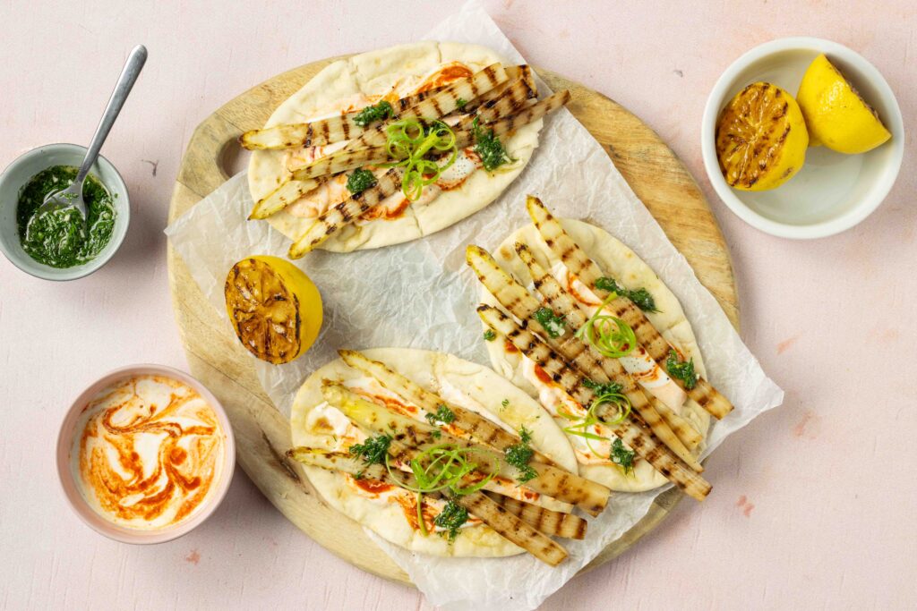 Gegrilde Asperges Met Flatbread