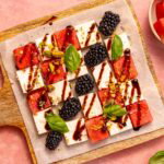 Checkerboard met feta en watermeloen