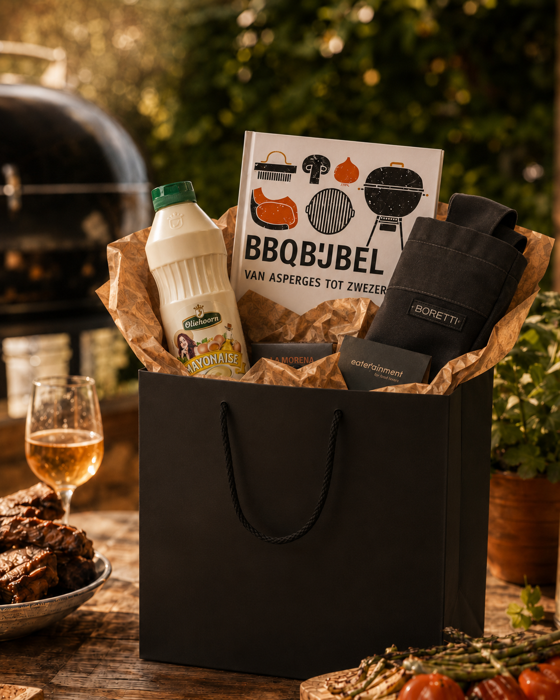 BBQ Bite of Amsterdam winactie goodiebag met BBQ bijbel, saus en schort