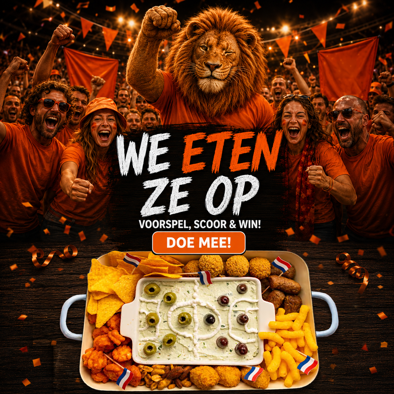 WK Eatertainment winactie met borrelplank