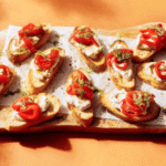 Crostini met ricotta, gegrilde paprika en balsamico