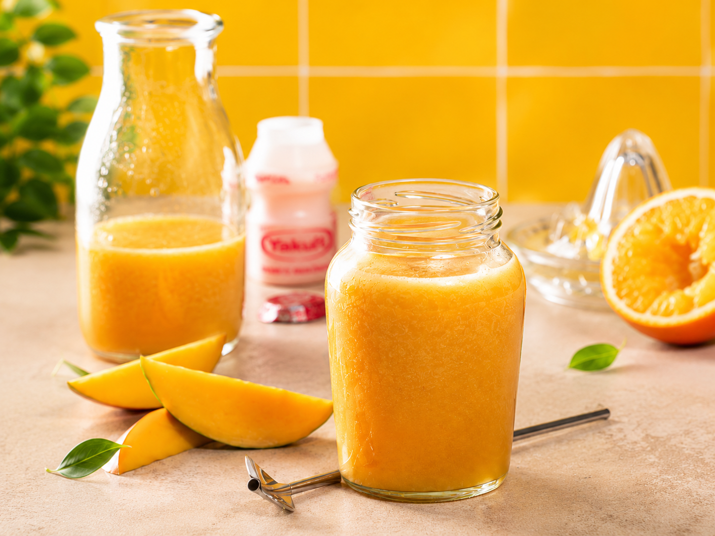Mango sinaasappel smoothie met Yakult