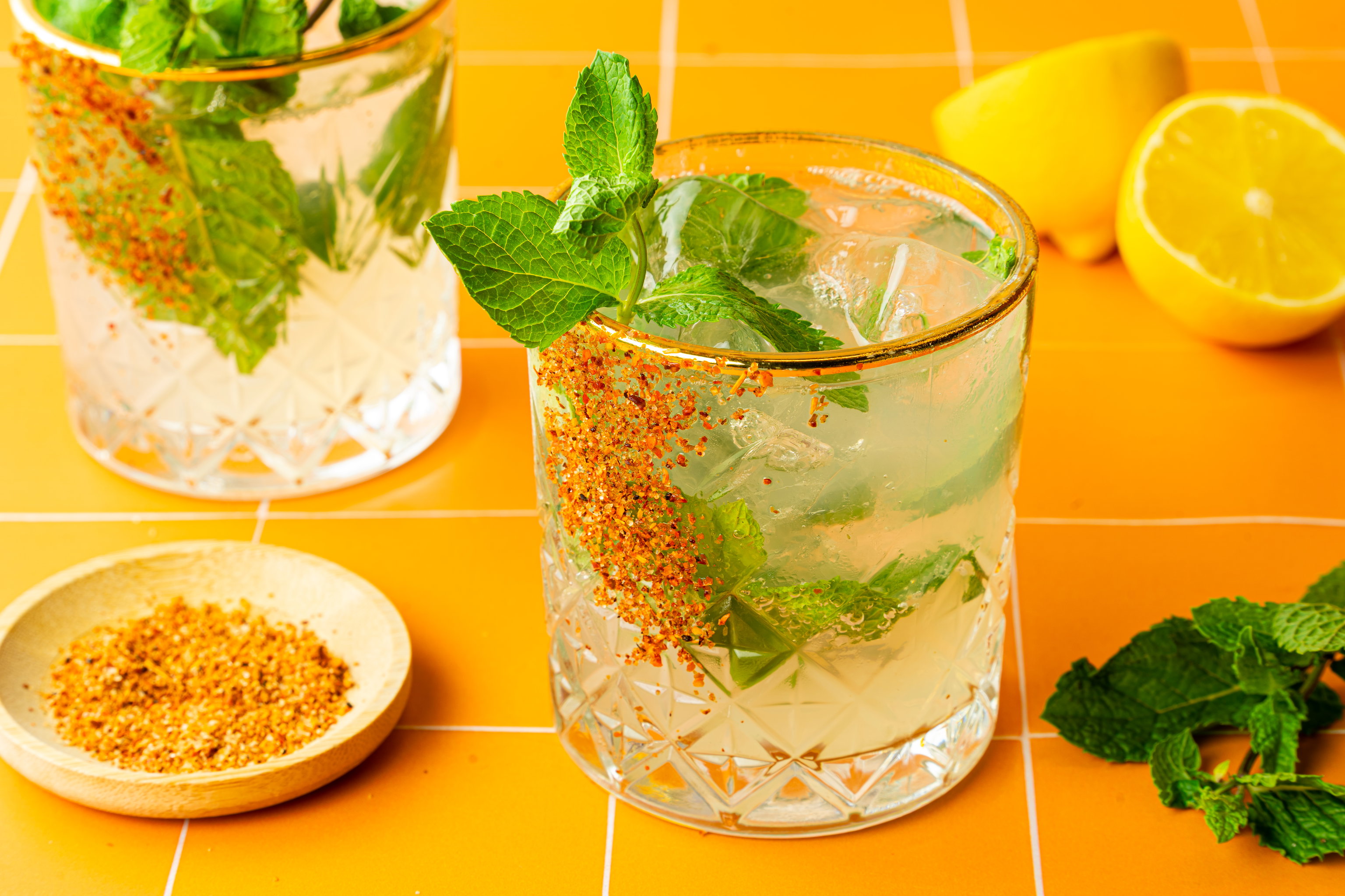 lemon soda mint cooler met munt