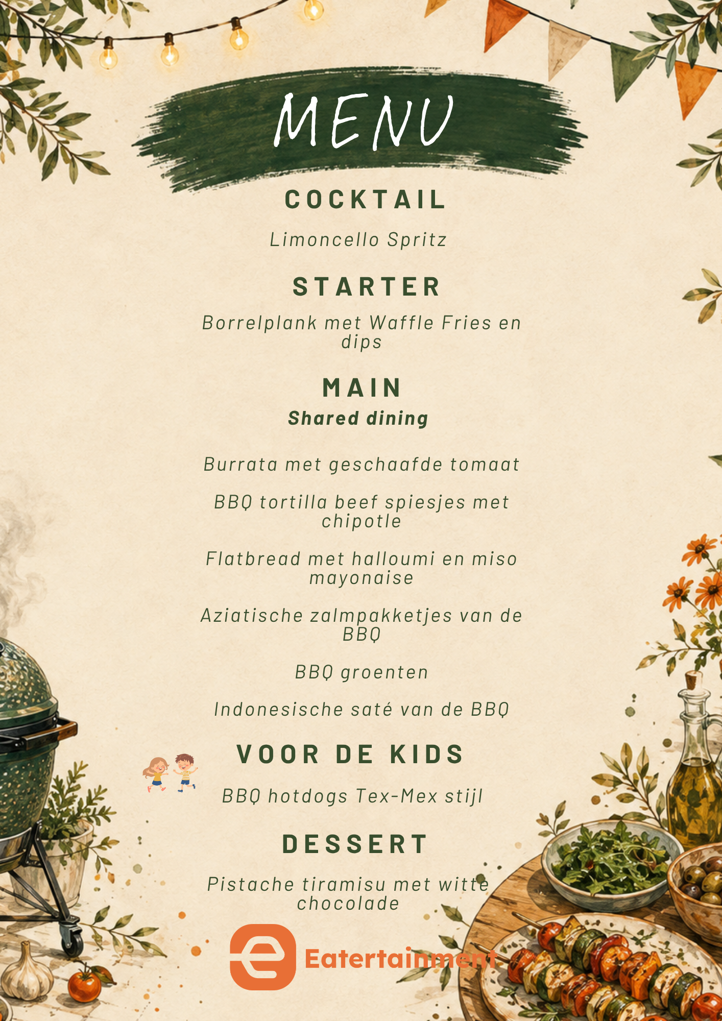 Menukaart Buurtfeest